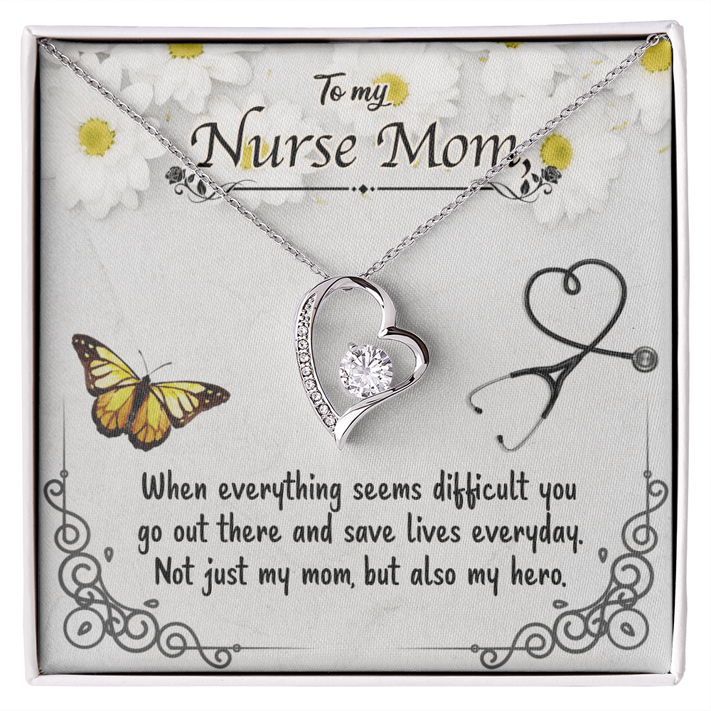 Best Gifts 305-To My Nurse Mom Forever Love Necklace with CZ Crystal Pendant