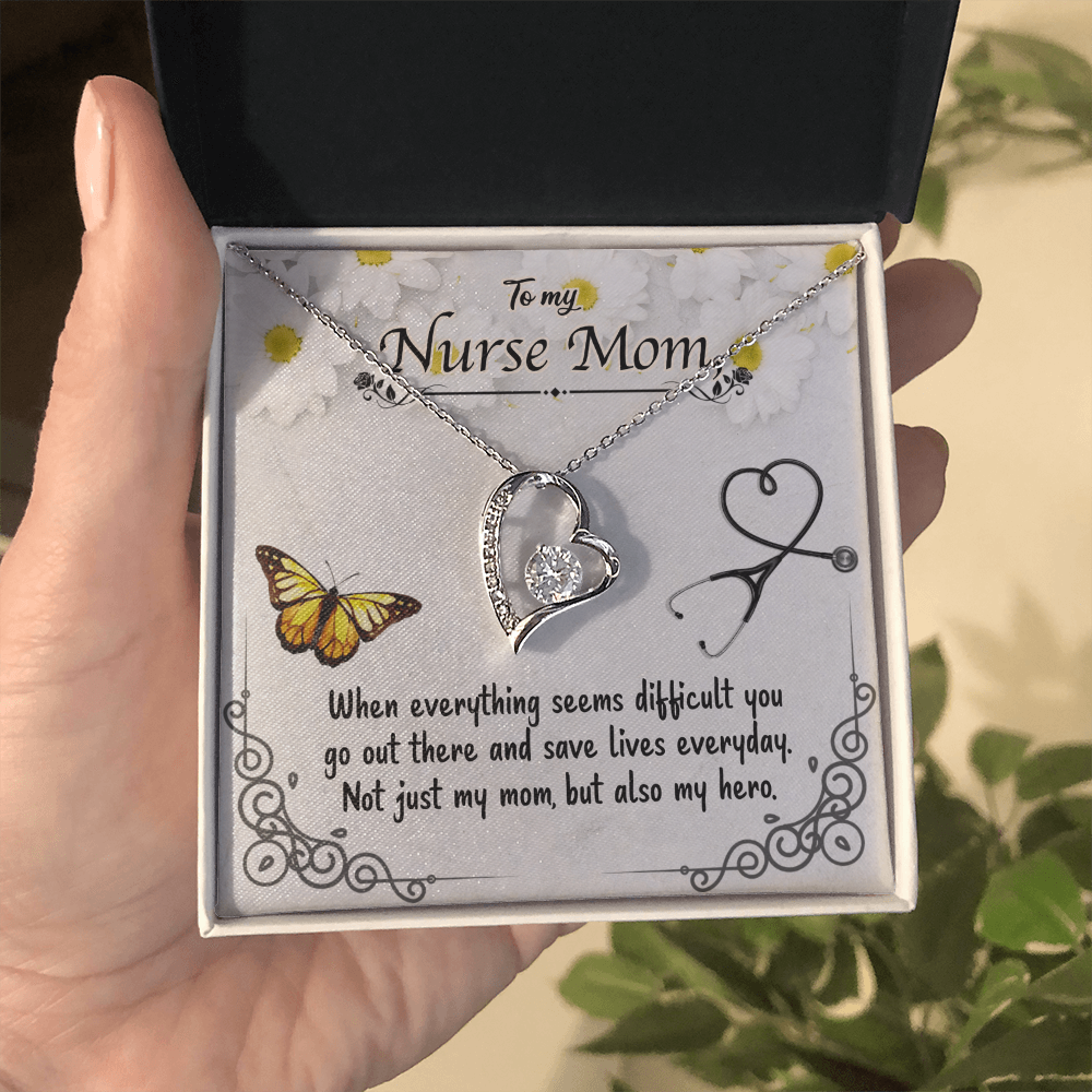Best Gifts 305-To My Nurse Mom Forever Love Necklace with CZ Crystal Pendant