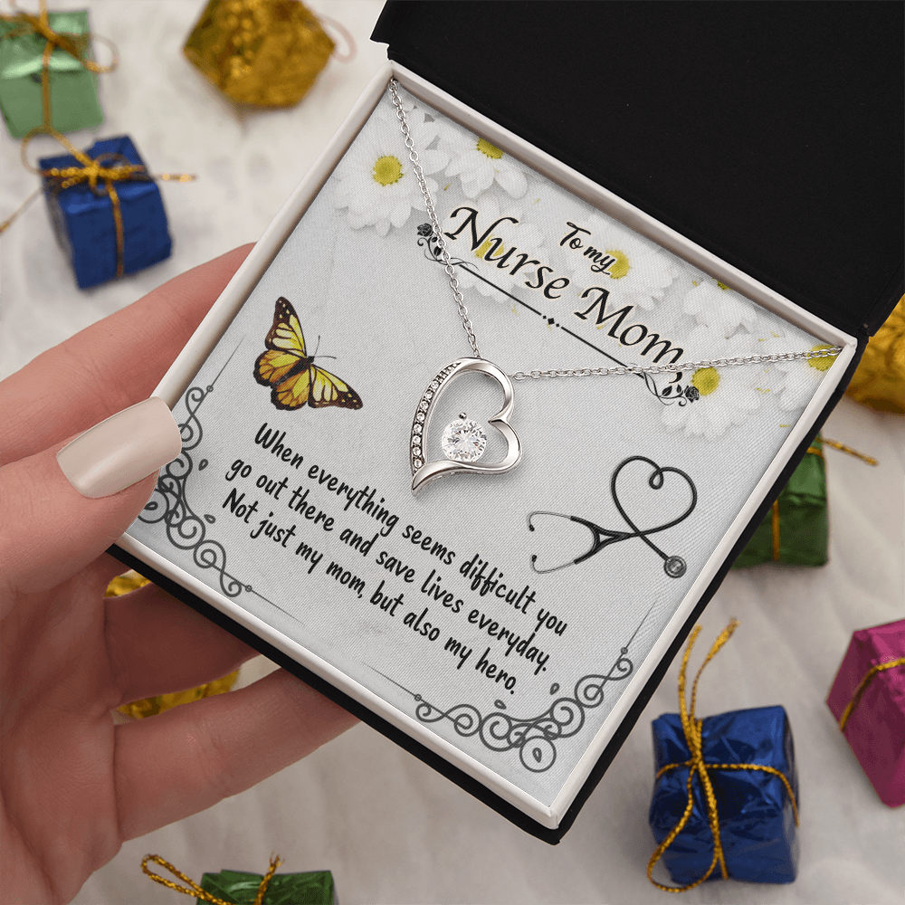 Best Gifts 305-To My Nurse Mom Forever Love Necklace with CZ Crystal Pendant