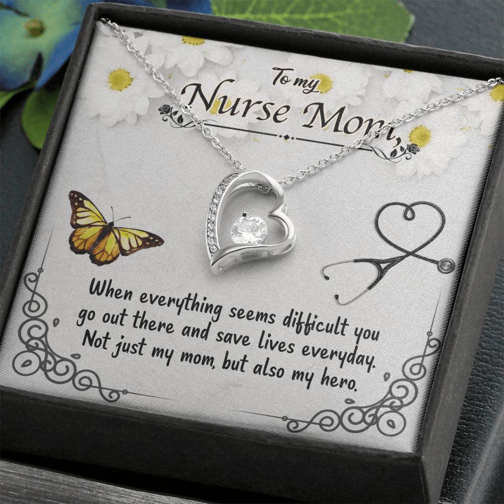 Best Gifts 305-To My Nurse Mom Forever Love Necklace with CZ Crystal Pendant