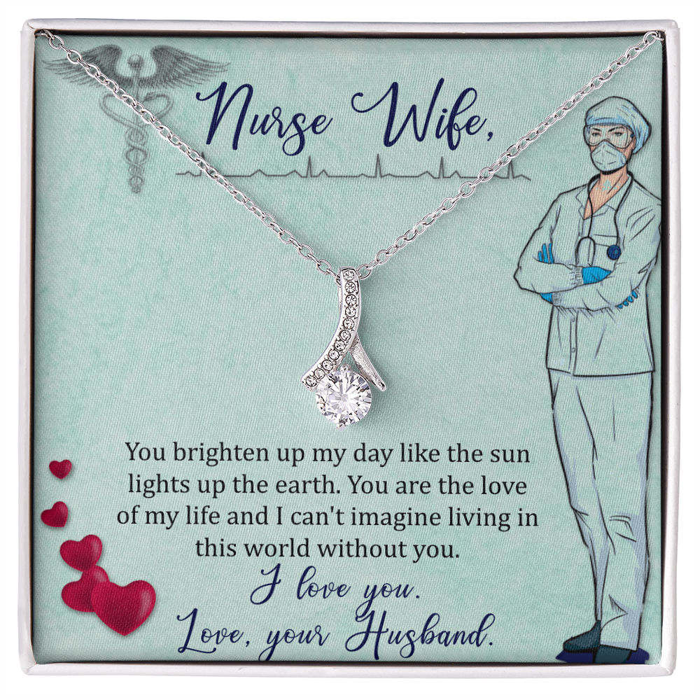 Best Gifts 305-To My Nurse Wife Ribbon Necklace Gift from Husband