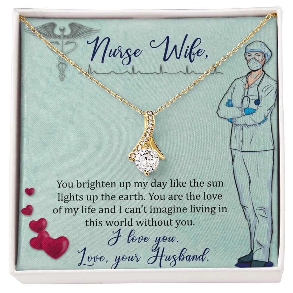 Best Gifts 305-To My Nurse Wife Ribbon Necklace Gift from Husband