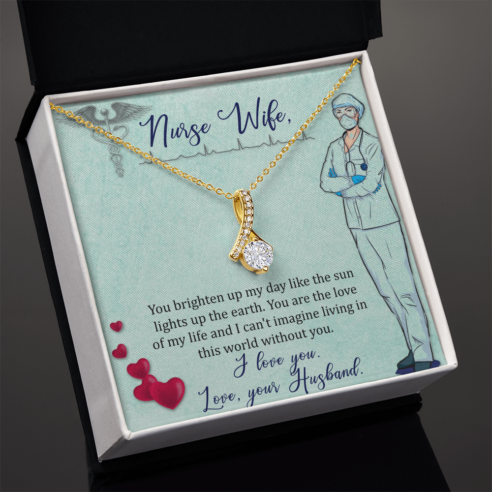 Best Gifts 305-To My Nurse Wife Ribbon Necklace Gift from Husband