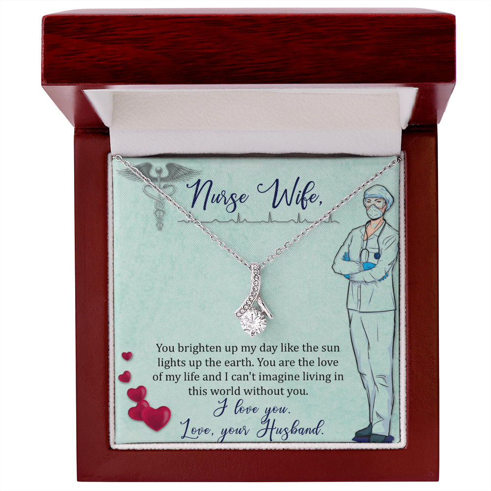 Best Gifts 305-To My Nurse Wife Ribbon Necklace Gift from Husband
