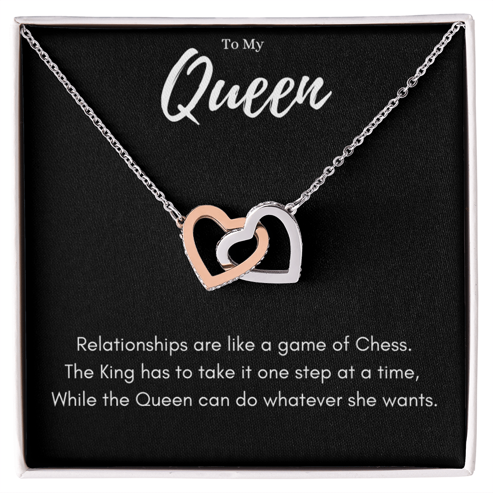 Best Gifts 305-To My Queen Interlocking Hearts Necklace Funny Romantic Gift