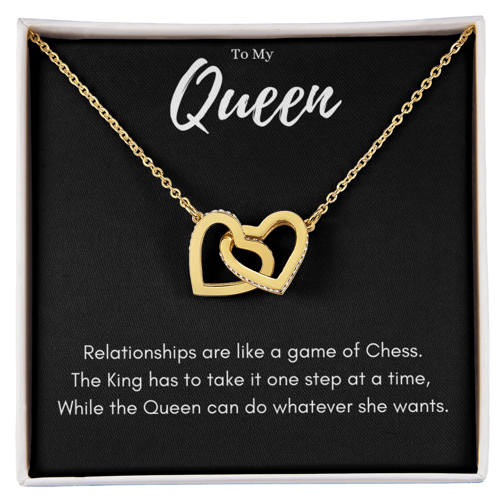 Best Gifts 305-To My Queen Interlocking Hearts Necklace Funny Romantic Gift