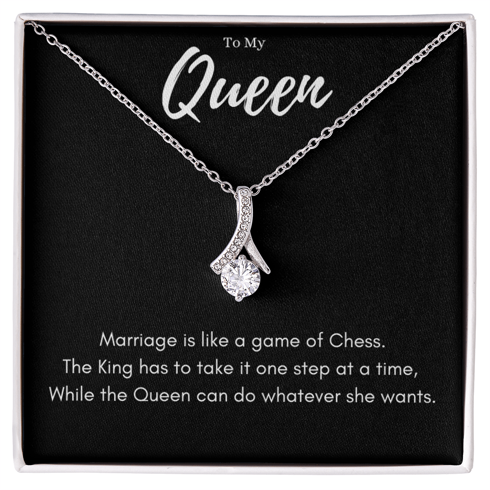 Best Gifts 305-To My Queen Necklace Funny Chess Quote Gift