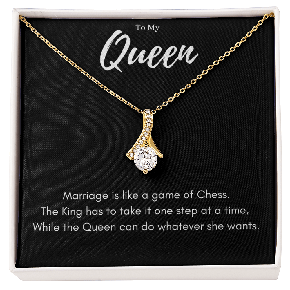 Best Gifts 305-To My Queen Necklace Funny Chess Quote Gift