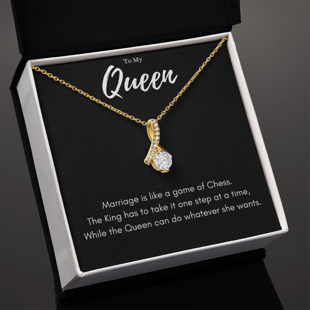 Best Gifts 305-To My Queen Necklace Funny Chess Quote Gift