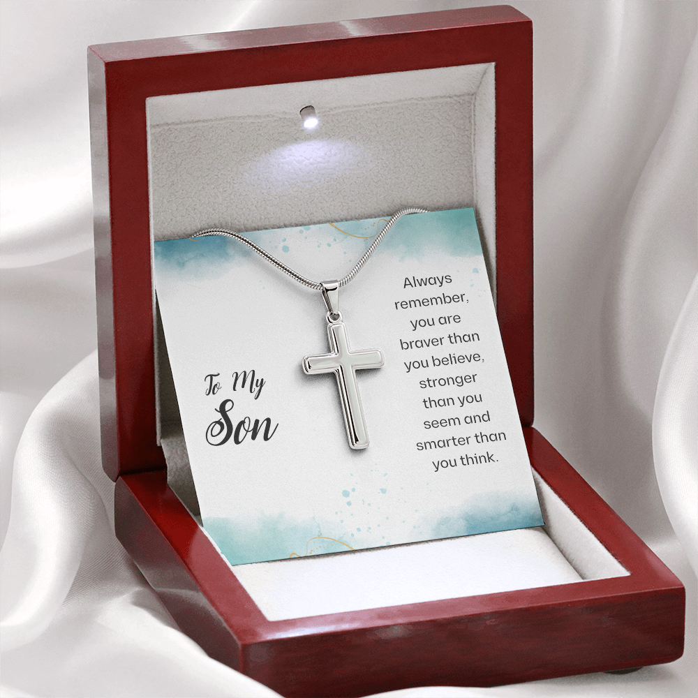 Best Gifts 305-To My Son Always Remember Cross Necklace with Inspirational Quote Card from Parent