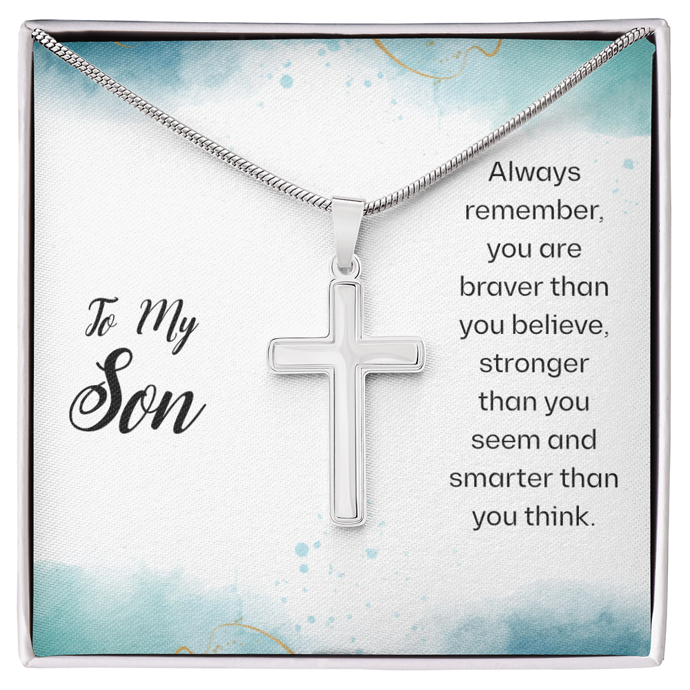 Best Gifts 305-To My Son Always Remember Cross Necklace with Inspirational Quote Card from Parent