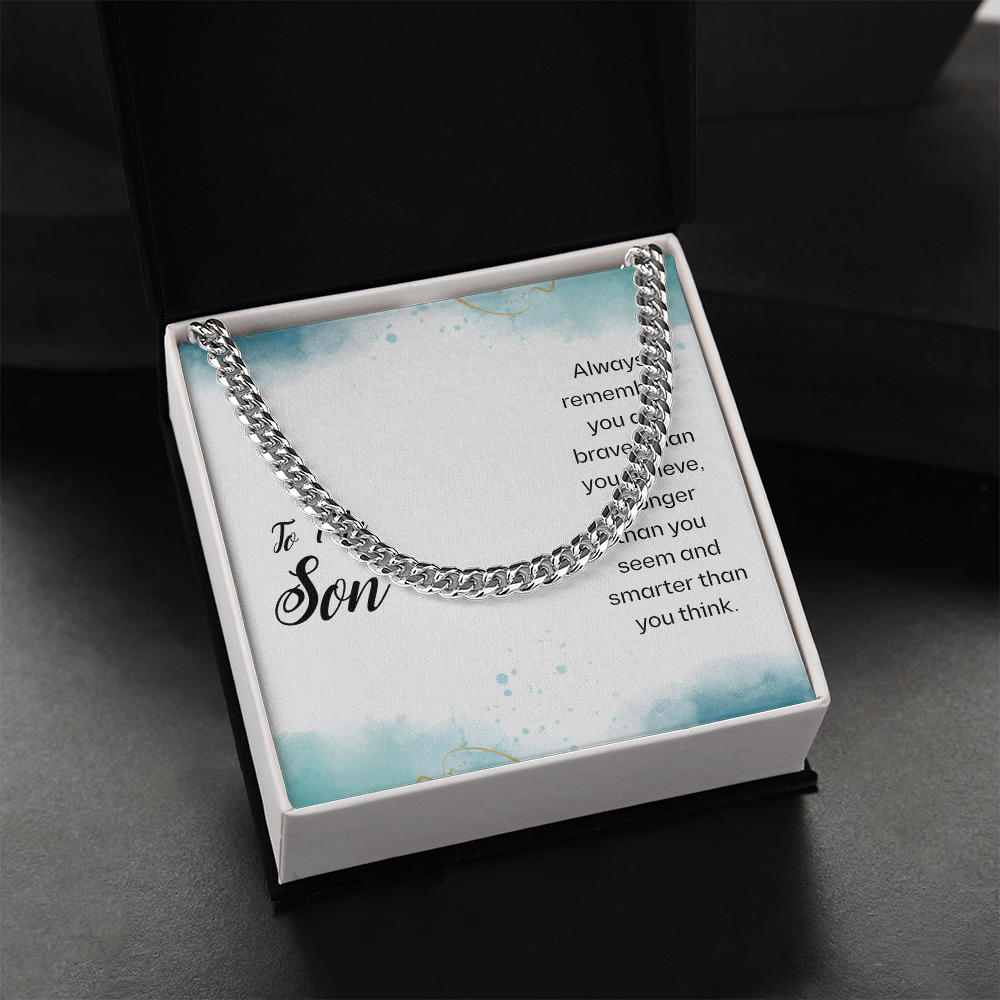 Best Gifts 305-To My Son Always Remember Cuban Link Necklace – Inspirational Gift