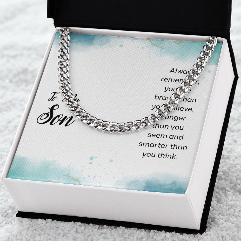 Best Gifts 305-To My Son Always Remember Cuban Link Necklace – Inspirational Gift