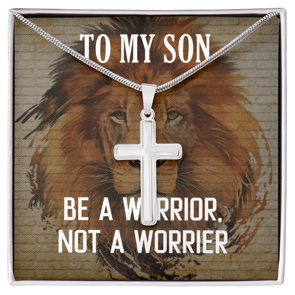 Best Gifts 305-To My Son Cross Necklace – Warrior Not Worrier Gift