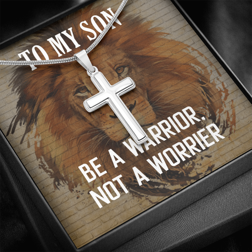 Best Gifts 305-To My Son Cross Necklace – Warrior Not Worrier Gift