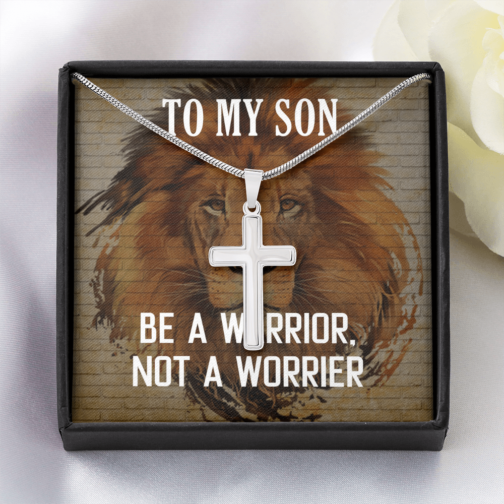 Best Gifts 305-To My Son Cross Necklace – Warrior Not Worrier Gift