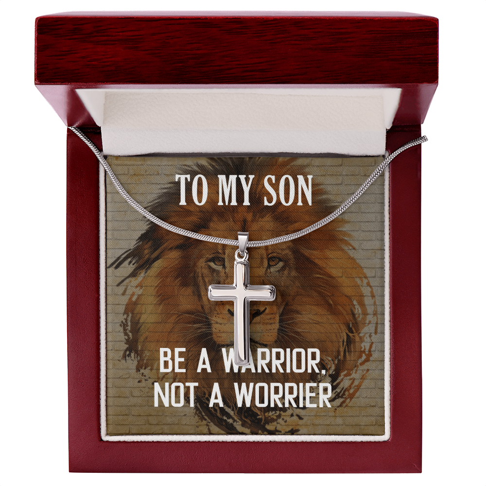 Best Gifts 305-To My Son Cross Necklace – Warrior Not Worrier Gift