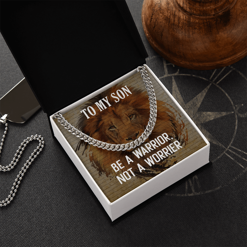 Best Gifts 305-To My Son Cuban Link Necklace – Warrior Not Worrier Gift