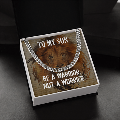 Best Gifts 305-To My Son Cuban Link Necklace – Warrior Not Worrier Gift