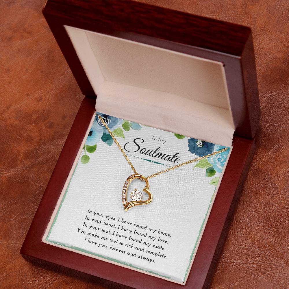 Best Gifts 305-To My Soulmate Heart Necklace Gift for Her from Husband