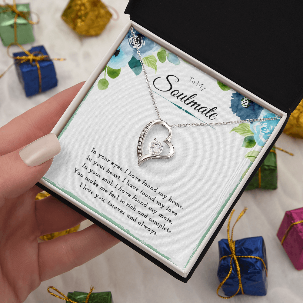 Best Gifts 305-To My Soulmate Heart Necklace Gift for Her from Husband