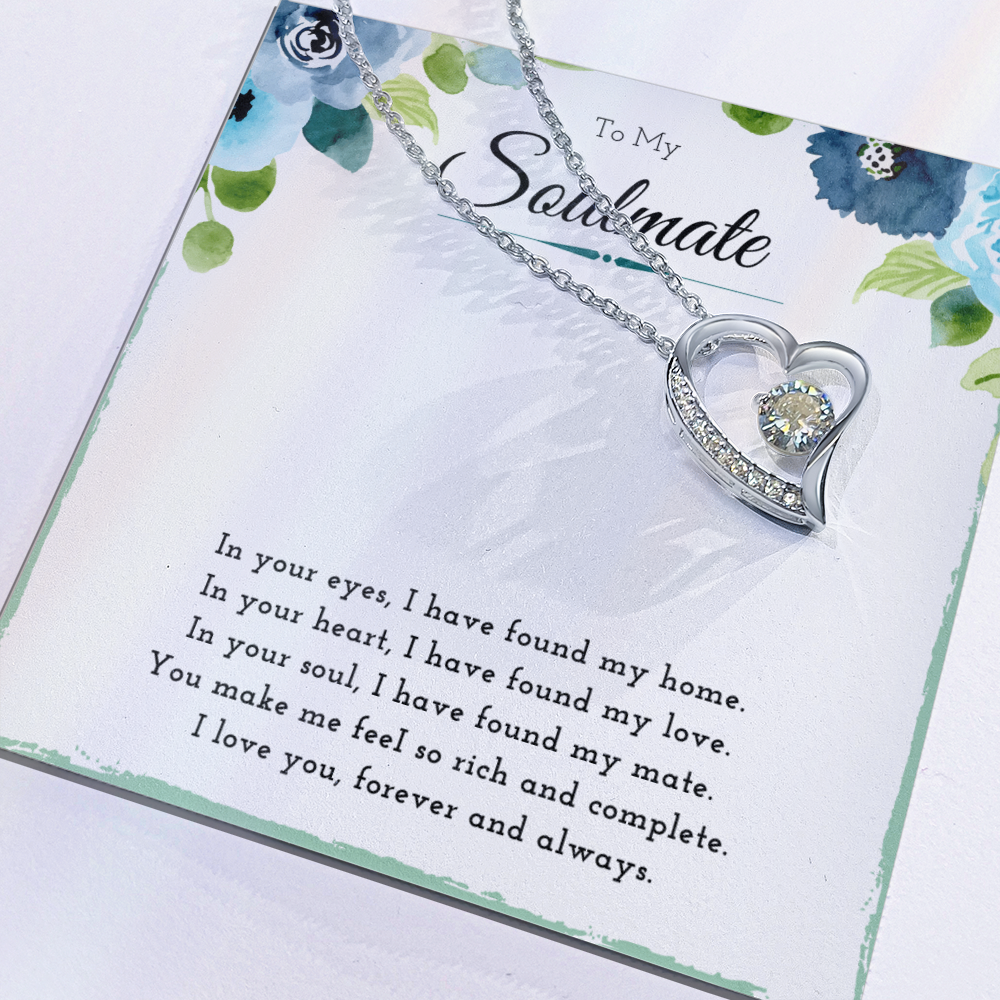 Best Gifts 305-To My Soulmate Heart Necklace Gift for Her from Husband