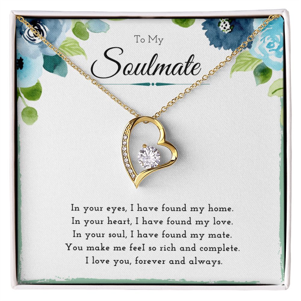 Best Gifts 305-To My Soulmate Heart Necklace Gift for Her from Husband