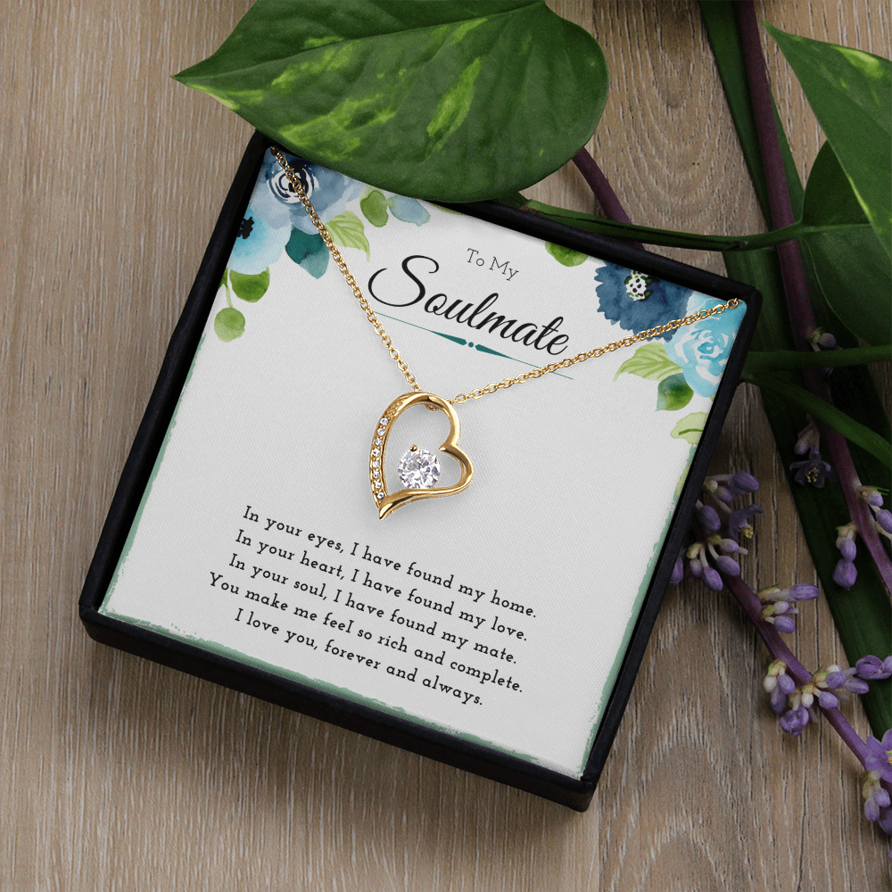 Best Gifts 305-To My Soulmate Heart Necklace Gift for Her from Husband