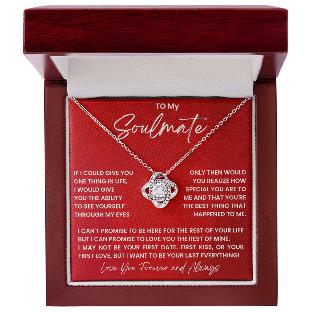 Best Gifts 305-To My Soulmate Last Everything Love Knot Necklace