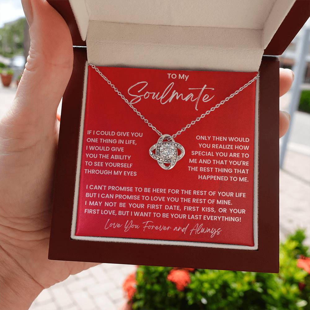 Best Gifts 305-To My Soulmate Last Everything Love Knot Necklace