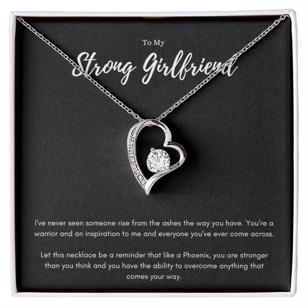 Best Gifts 305-To My Strong Girlfriend Forever Love Necklace with Inspirational Message