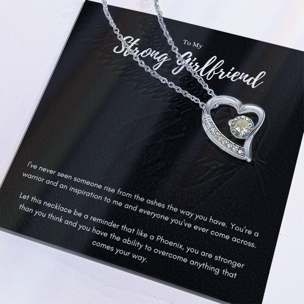 Best Gifts 305-To My Strong Girlfriend Forever Love Necklace with Inspirational Message