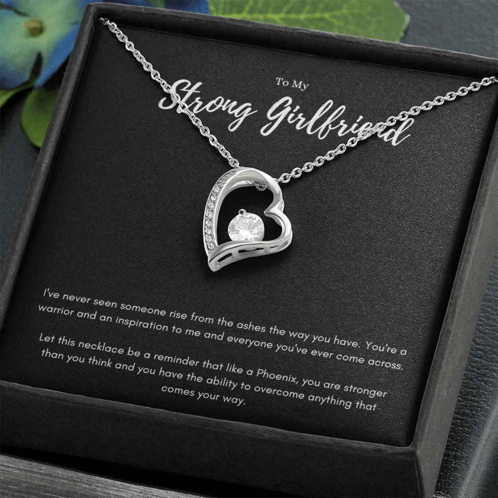 Best Gifts 305-To My Strong Girlfriend Forever Love Necklace with Inspirational Message