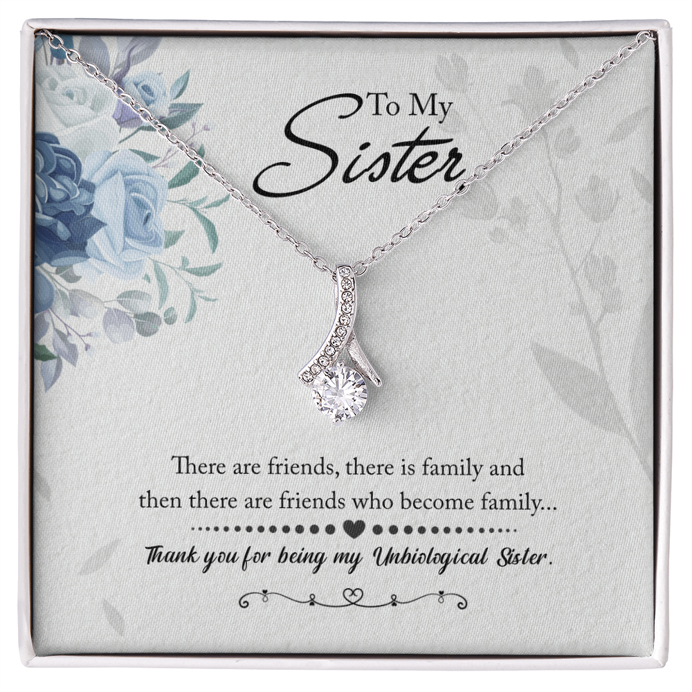 Best Gifts 305-To My Unbiological Sister Alluring Beauty Necklace with Cubic Zirconia