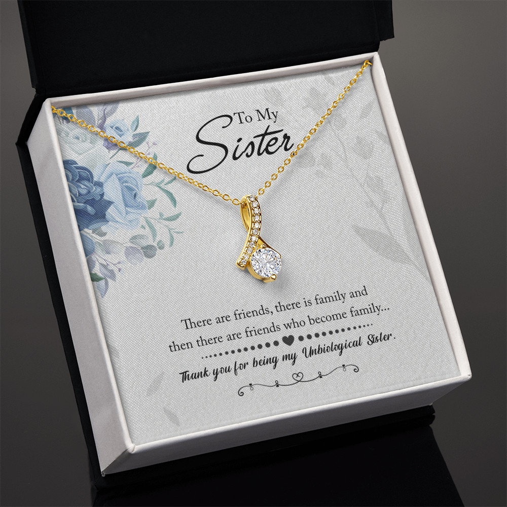 Best Gifts 305-To My Unbiological Sister Alluring Beauty Necklace with Cubic Zirconia