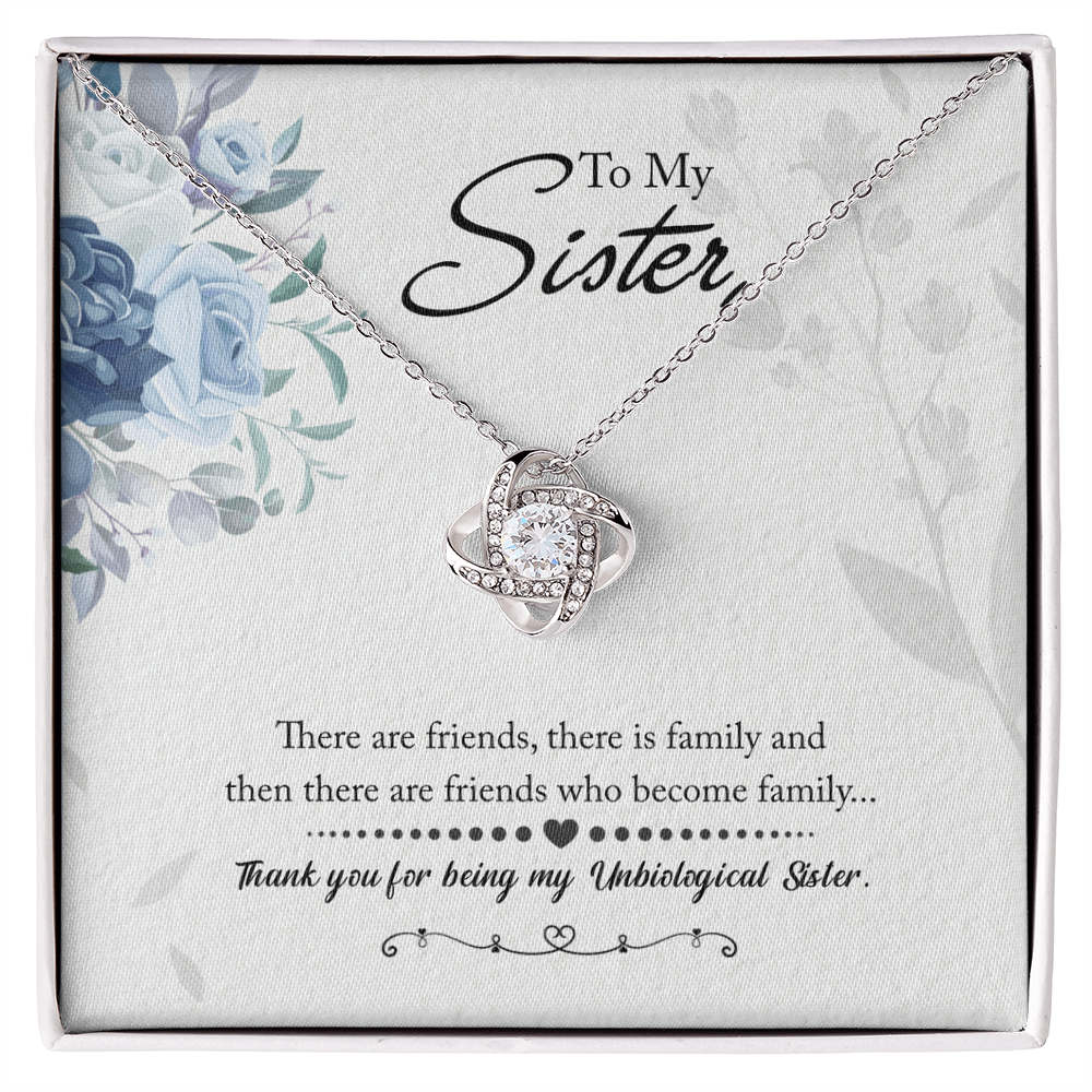 Best Gifts 305-To My Unbiological Sister Love Knot Necklace with Cubic Zirconia