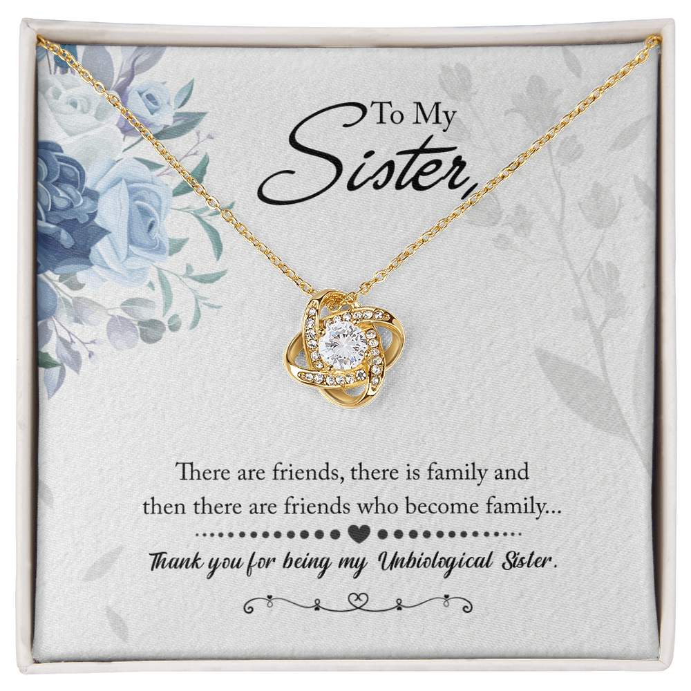 Best Gifts 305-To My Unbiological Sister Love Knot Necklace with Cubic Zirconia