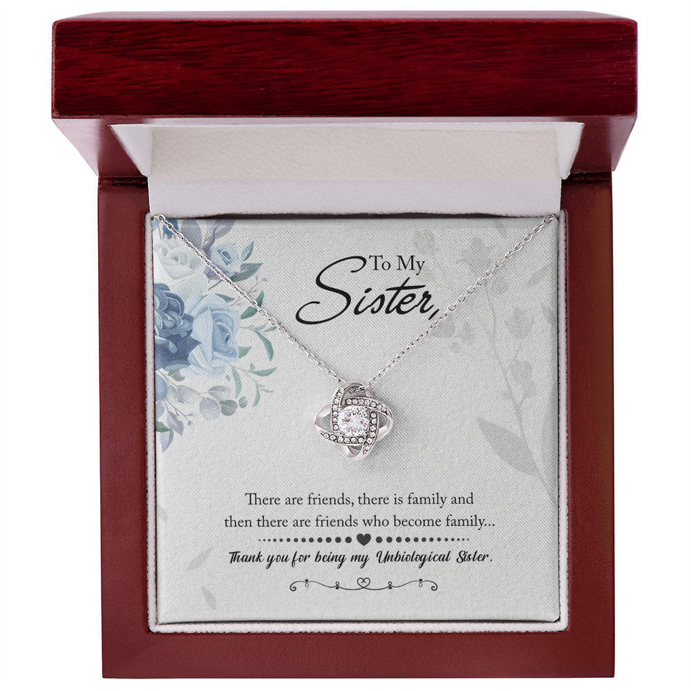 Best Gifts 305-To My Unbiological Sister Love Knot Necklace with Cubic Zirconia