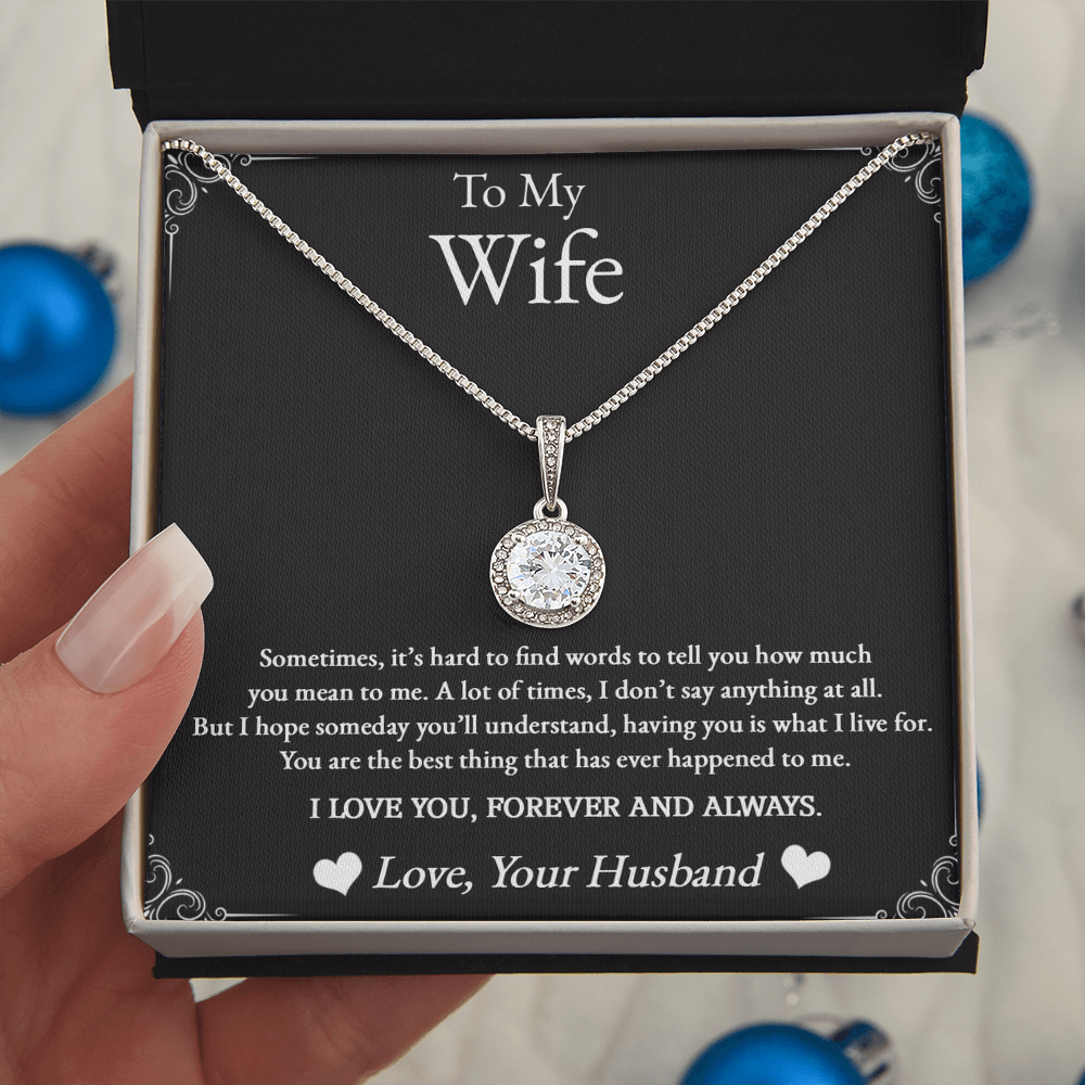 Best Gifts 305-To My Wife Eternal Hope Necklace with CZ Crystal