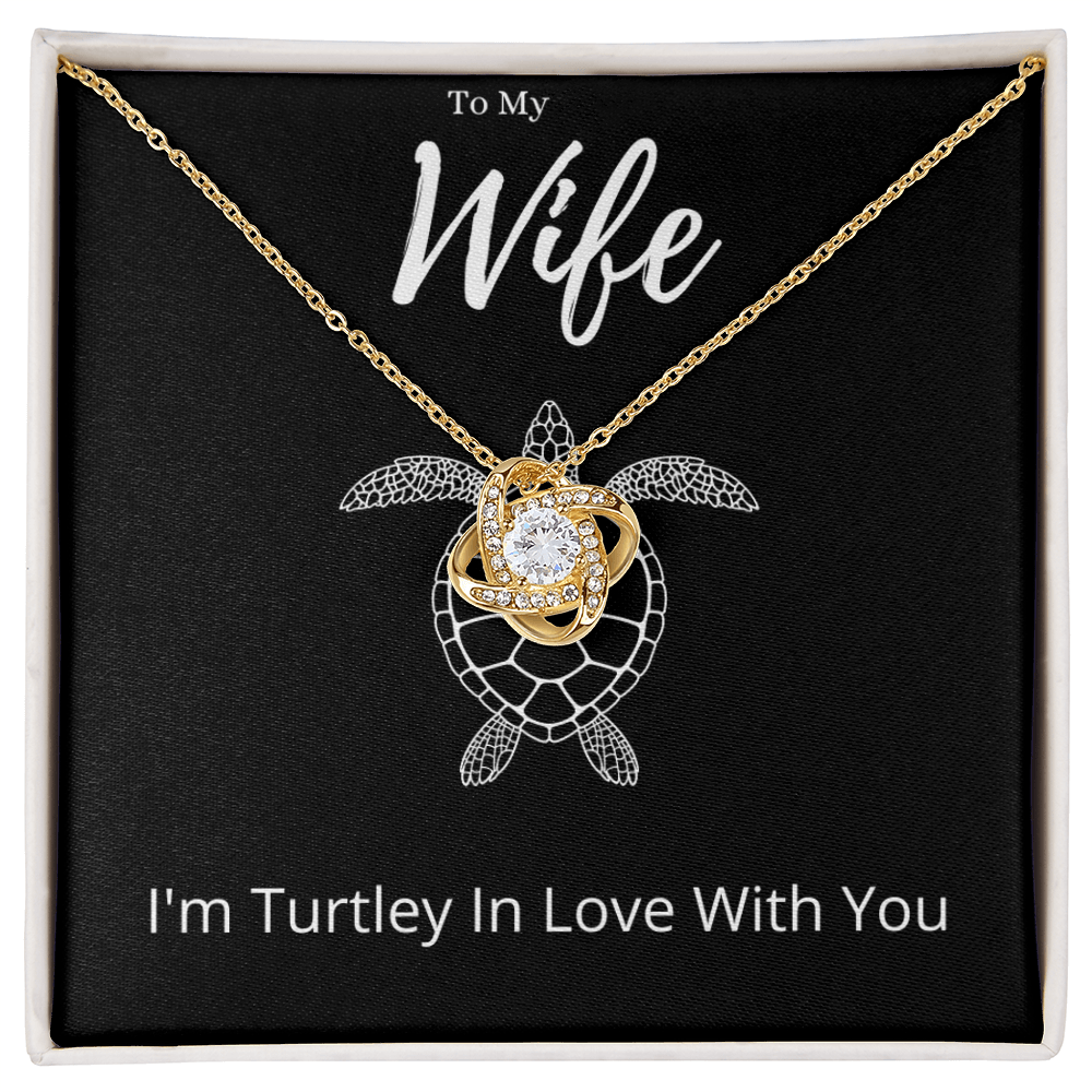 Best Gifts 305-To My Wife Funny Turtle Love Knot Necklace
