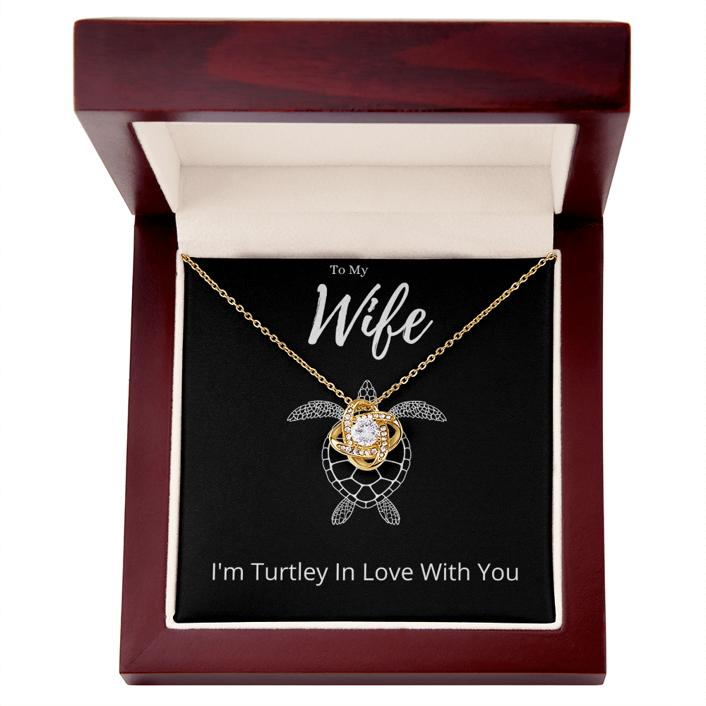 Best Gifts 305-To My Wife Funny Turtle Love Knot Necklace