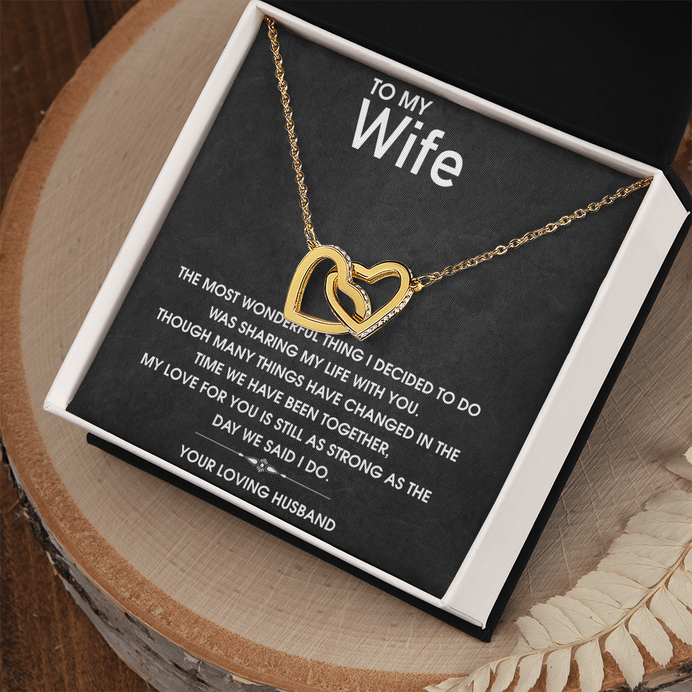 Best Gifts 305-To My Wife Interlocking Hearts Necklace with CZ Crystals