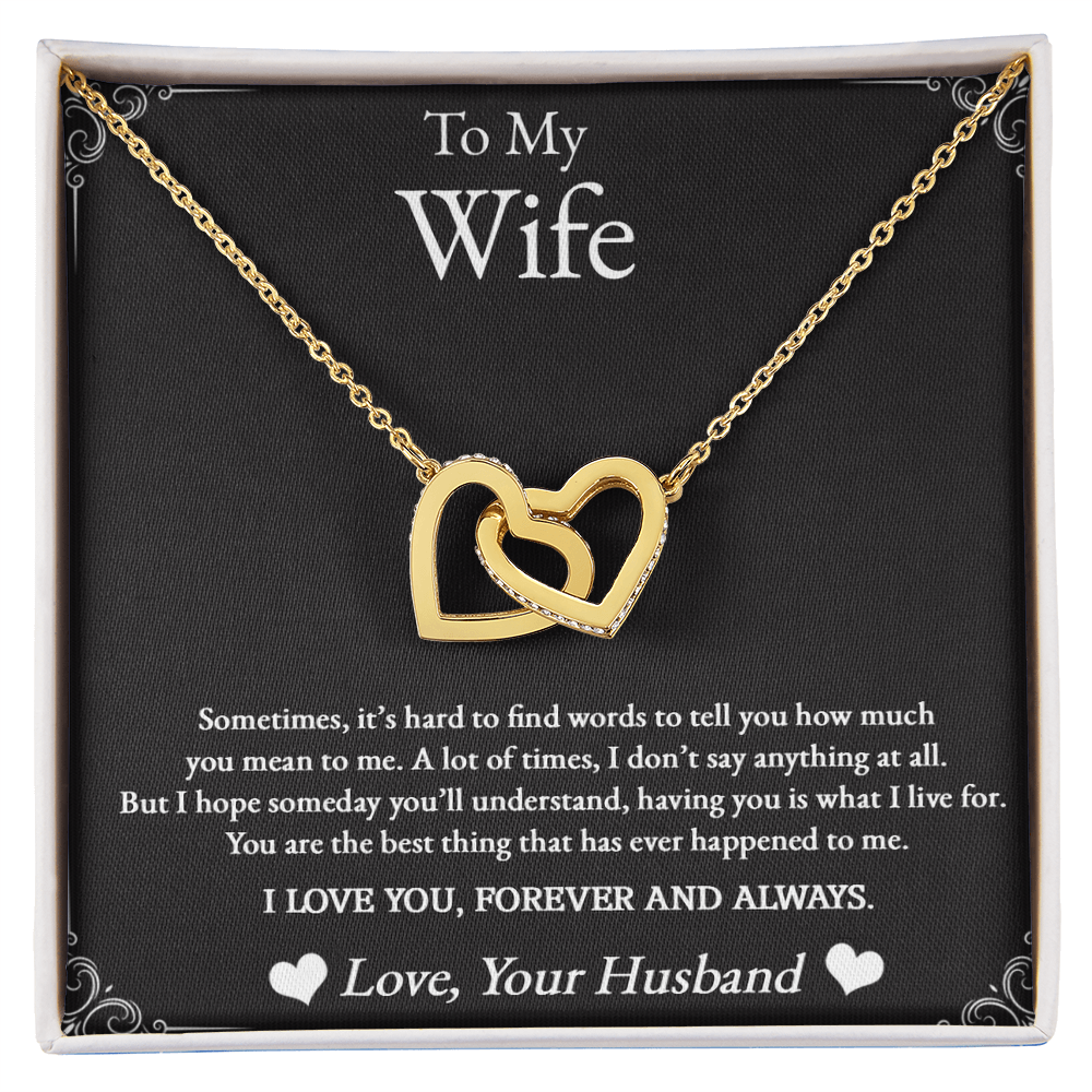 Best Gifts 305-To My Wife Interlocking Hearts Necklace with Cubic Zirconia