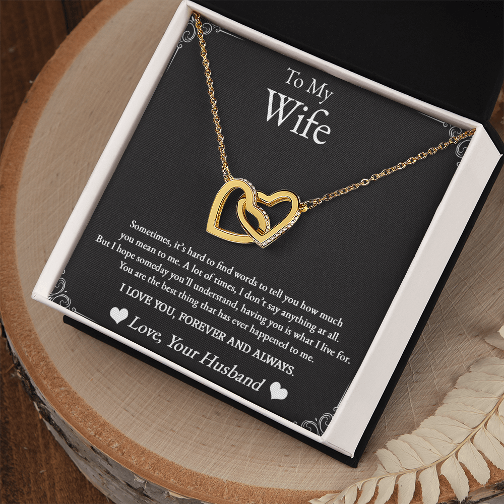 Best Gifts 305-To My Wife Interlocking Hearts Necklace with Cubic Zirconia