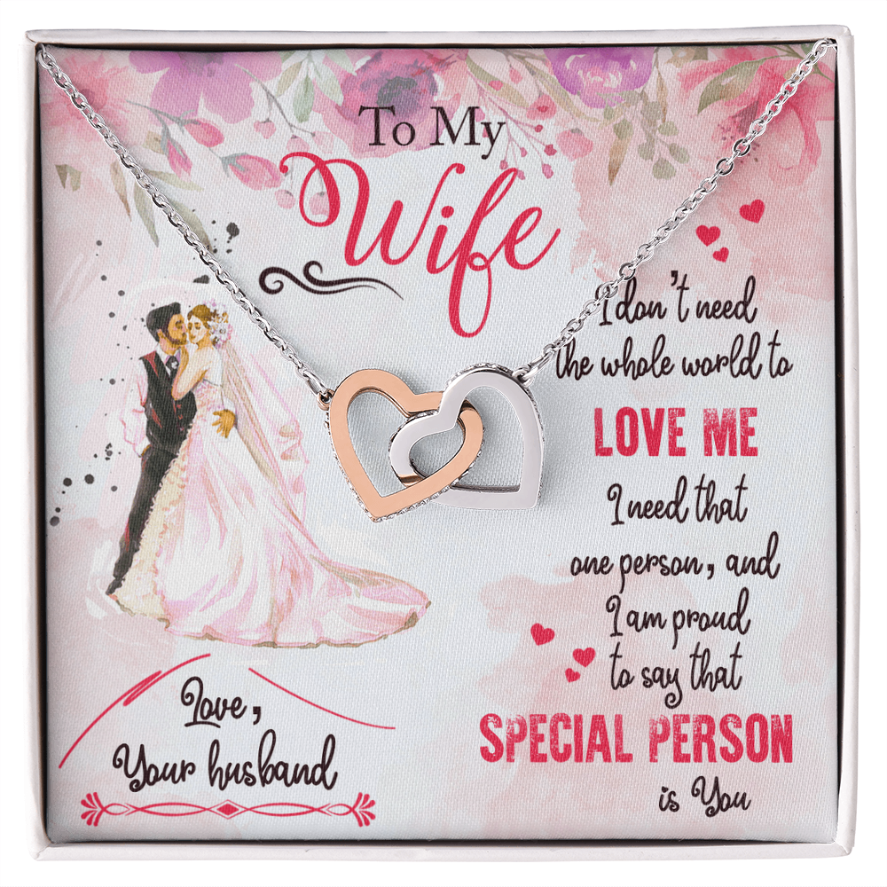 Best Gifts 305-To My Wife Interlocking Hearts Pendant Necklace from Husband