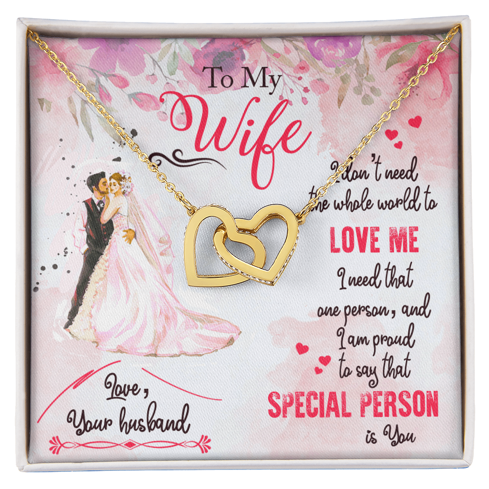 Best Gifts 305-To My Wife Interlocking Hearts Pendant Necklace from Husband