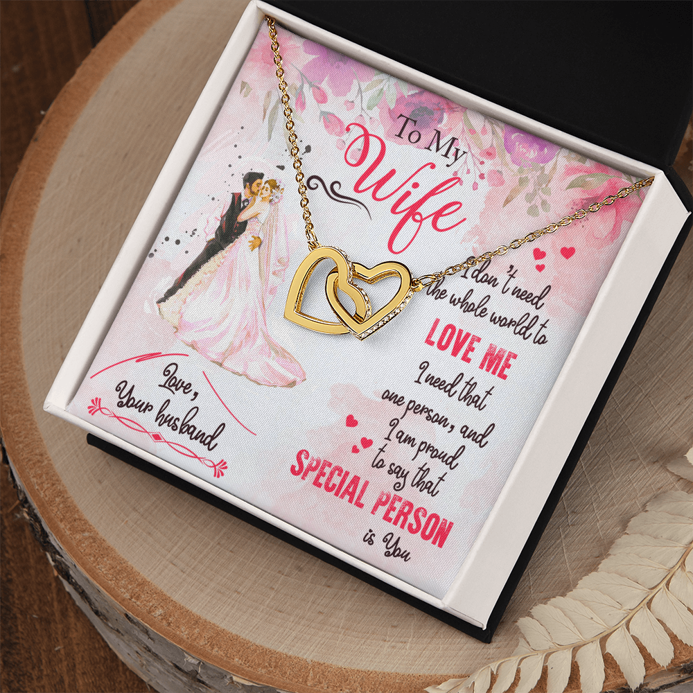 Best Gifts 305-To My Wife Interlocking Hearts Pendant Necklace from Husband