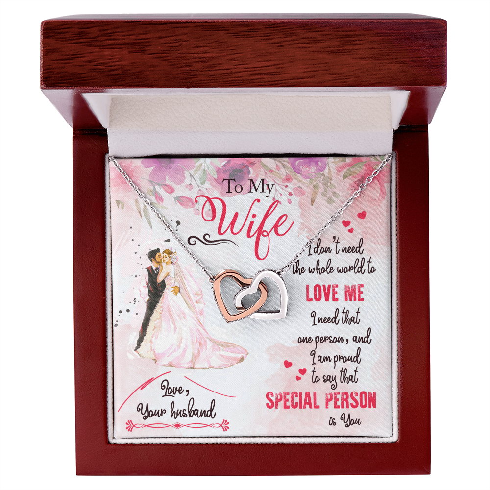 Best Gifts 305-To My Wife Interlocking Hearts Pendant Necklace from Husband