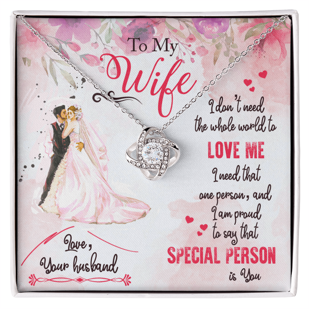 Best Gifts 305-To My Wife Love Knot Necklace Gift from Husband