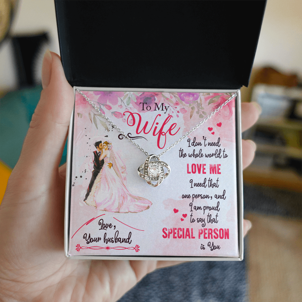 Best Gifts 305-To My Wife Love Knot Necklace Gift from Husband